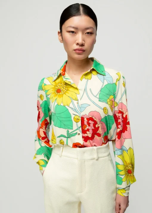 Tricot Blouse Met Bloemenprint