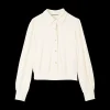 Tricot Blouse Met Luxe Knopen