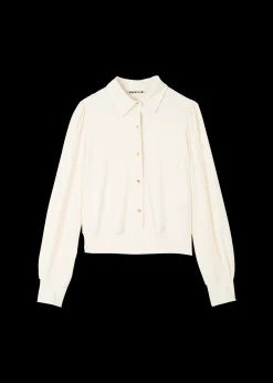 Tricot Blouse Met Luxe Knopen