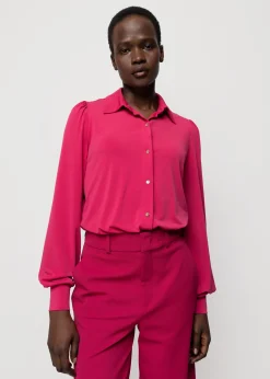 Tricot Blouse Met Luxe Knopen