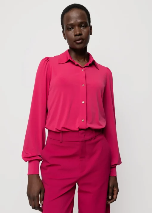 Tricot Blouse Met Luxe Knopen