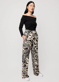Tricot Broek Met Bloemenprint