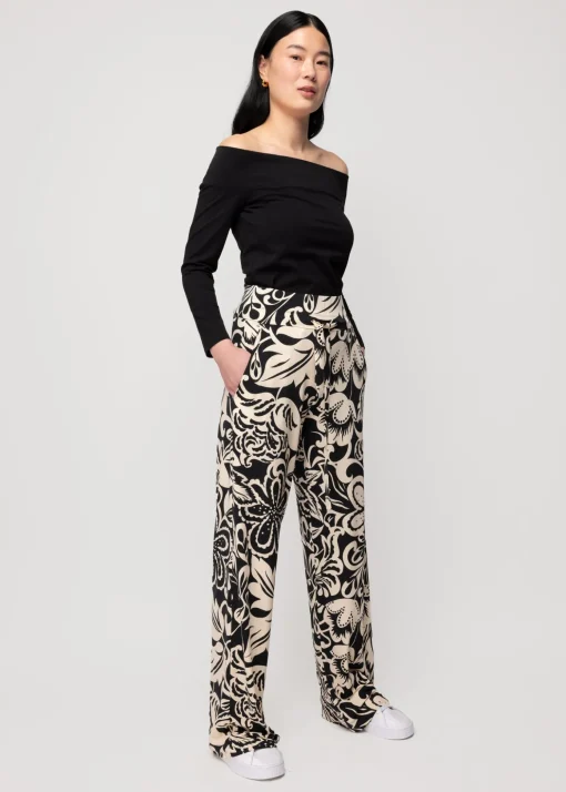 Tricot Broek Met Bloemenprint