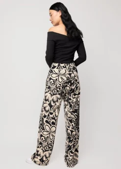 Tricot Broek Met Bloemenprint