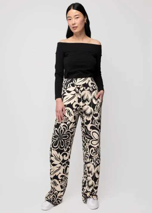 Tricot Broek Met Bloemenprint