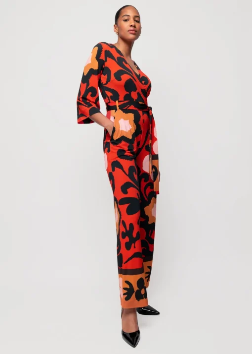 Tricot Jumpsuit Met Bloemenprint
