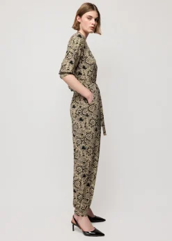Tricot Jumpsuit Met Ikat Print