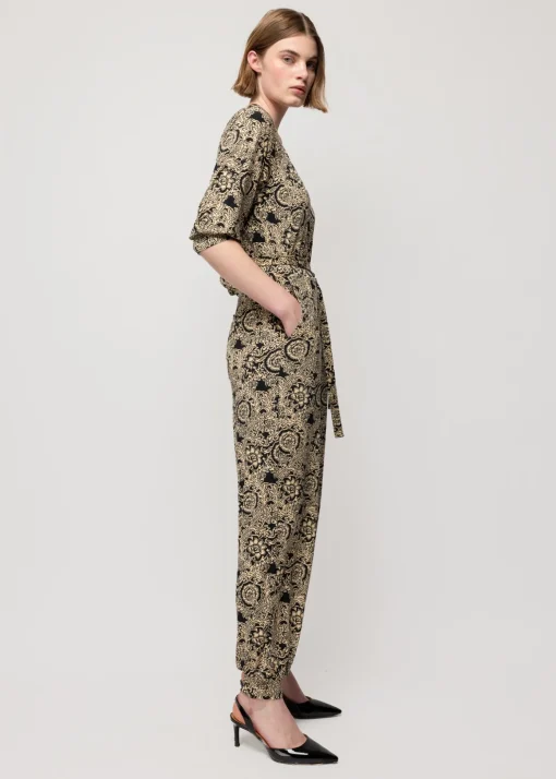 Tricot Jumpsuit Met Ikat Print