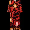 Tricot Midi Jurk Met Bloemenprint