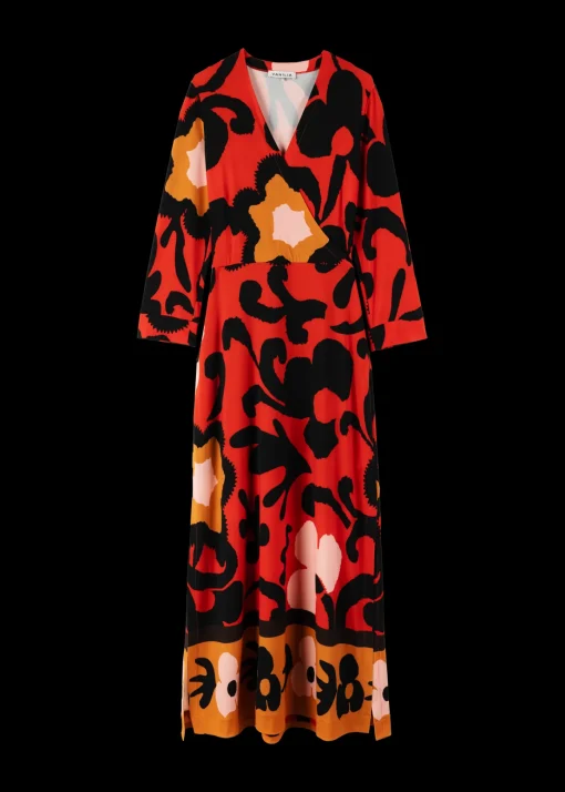 Tricot Midi Jurk Met Bloemenprint