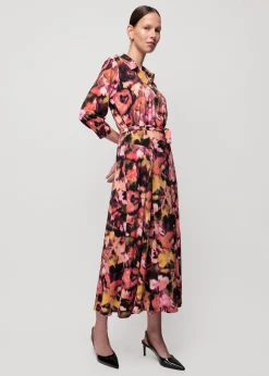 Tricot Midi Jurk Met Print