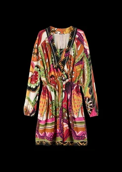 Tricot Mini Jurk Met Print