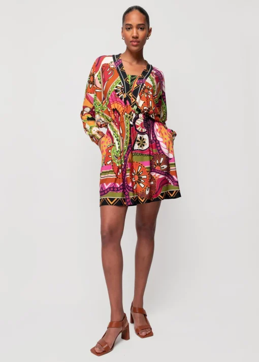 Tricot Mini Jurk Met Print