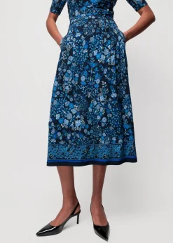 Tricot Rok Met Bloemen