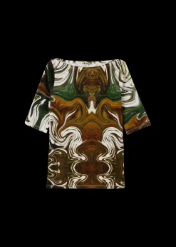 Tricot Swirl Top Met Boothals