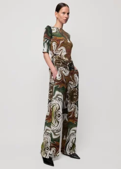 Tricot Swirl Top Met Boothals