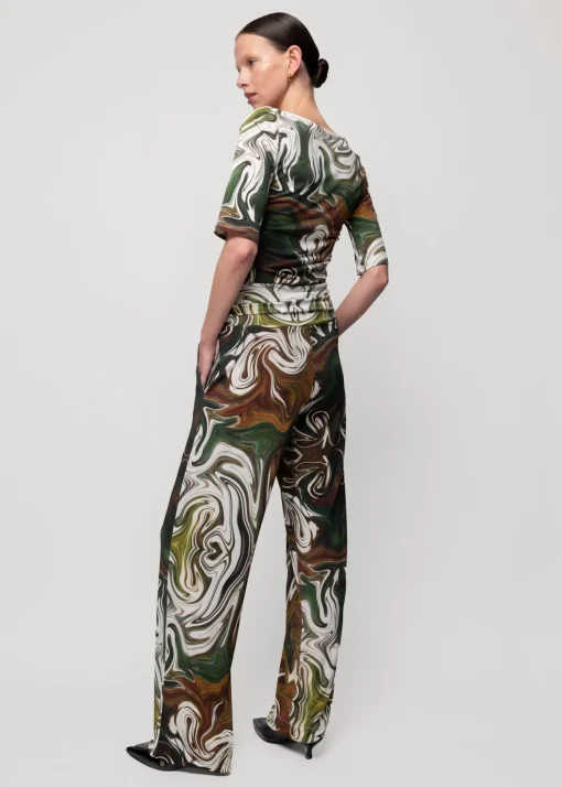 Tricot Swirl Top Met Boothals