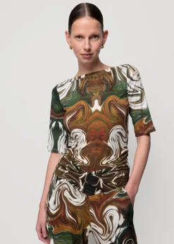 Tricot Swirl Top Met Boothals