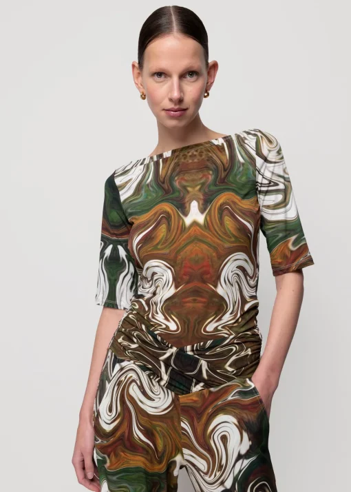 Tricot Swirl Top Met Boothals