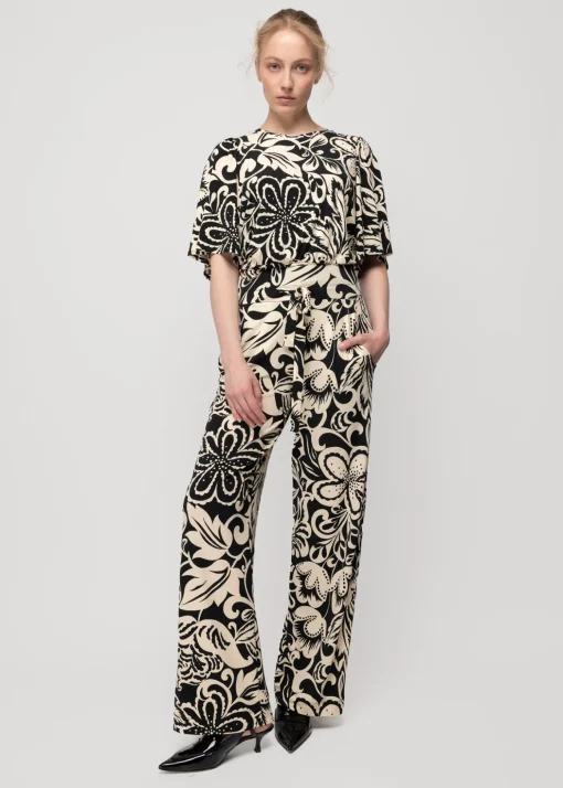 Tricot Top Met Bloemenprint