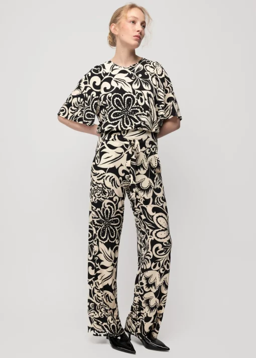 Tricot Top Met Bloemenprint
