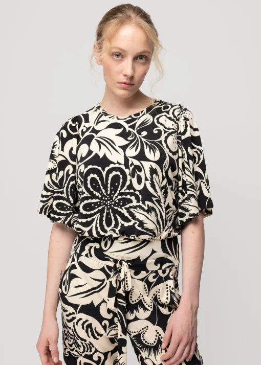 Tricot Top Met Bloemenprint