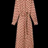 Viscose Midi Jurk Met Blok Print