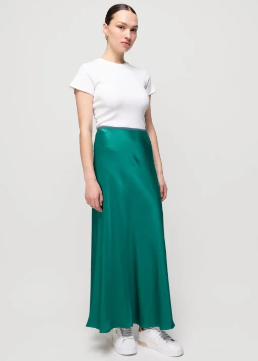 Viscose Midi Rok Groen