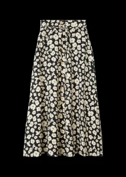 Viscose Midi Rok Met Bloemenprint