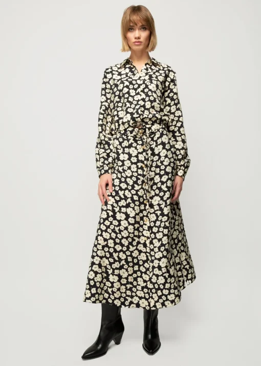 Viscose Midi Rok Met Bloemenprint