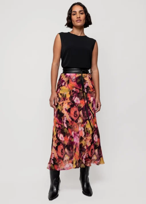 Viscose Midi Rok Met Print