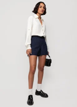 Viscose Short Pin Stripe