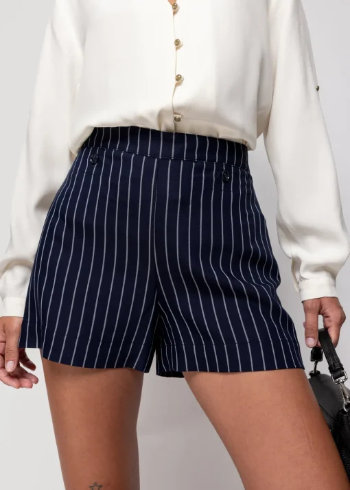 Viscose Short Pin Stripe