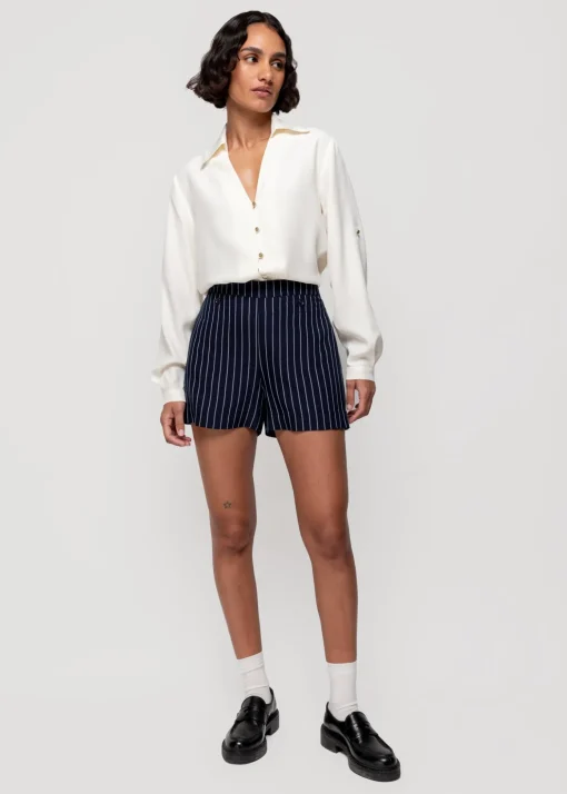 Viscose Short Pin Stripe