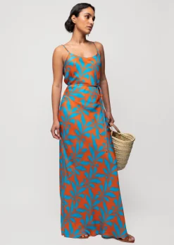 Viscose Slip Dress Met Tropic Print