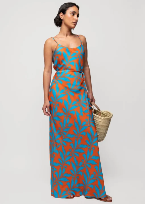 Viscose Slip Dress Met Tropic Print