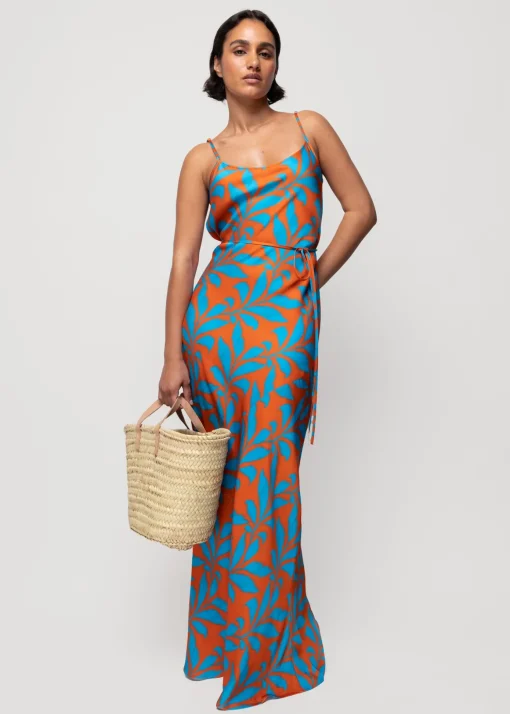 Viscose Slip Dress Met Tropic Print