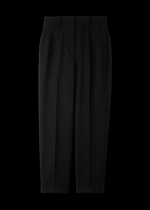 Wafel Structuur Broek Tapered Fit