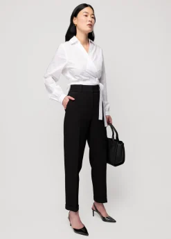 Wafel Structuur Broek Tapered Fit