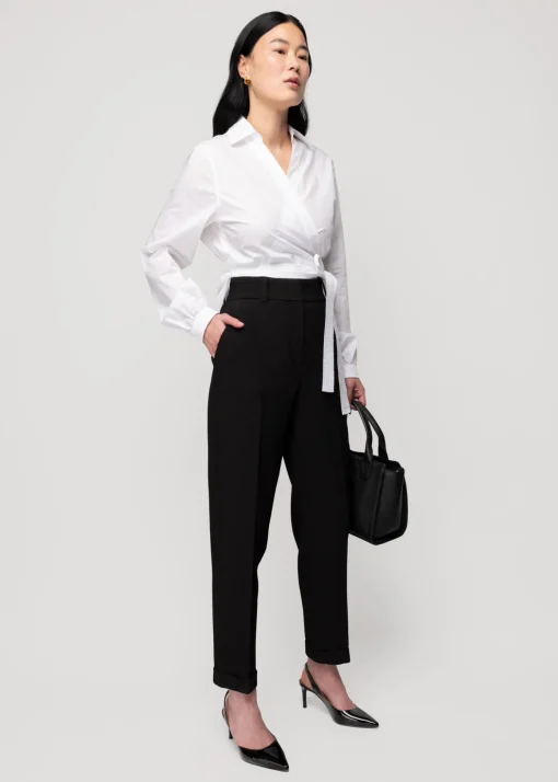 Wafel Structuur Broek Tapered Fit