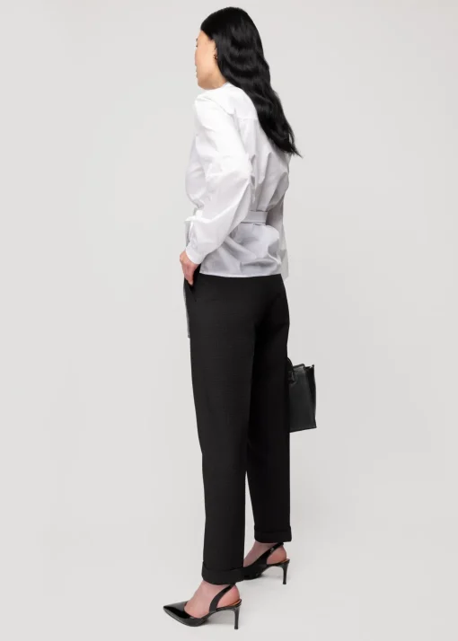 Wafel Structuur Broek Tapered Fit